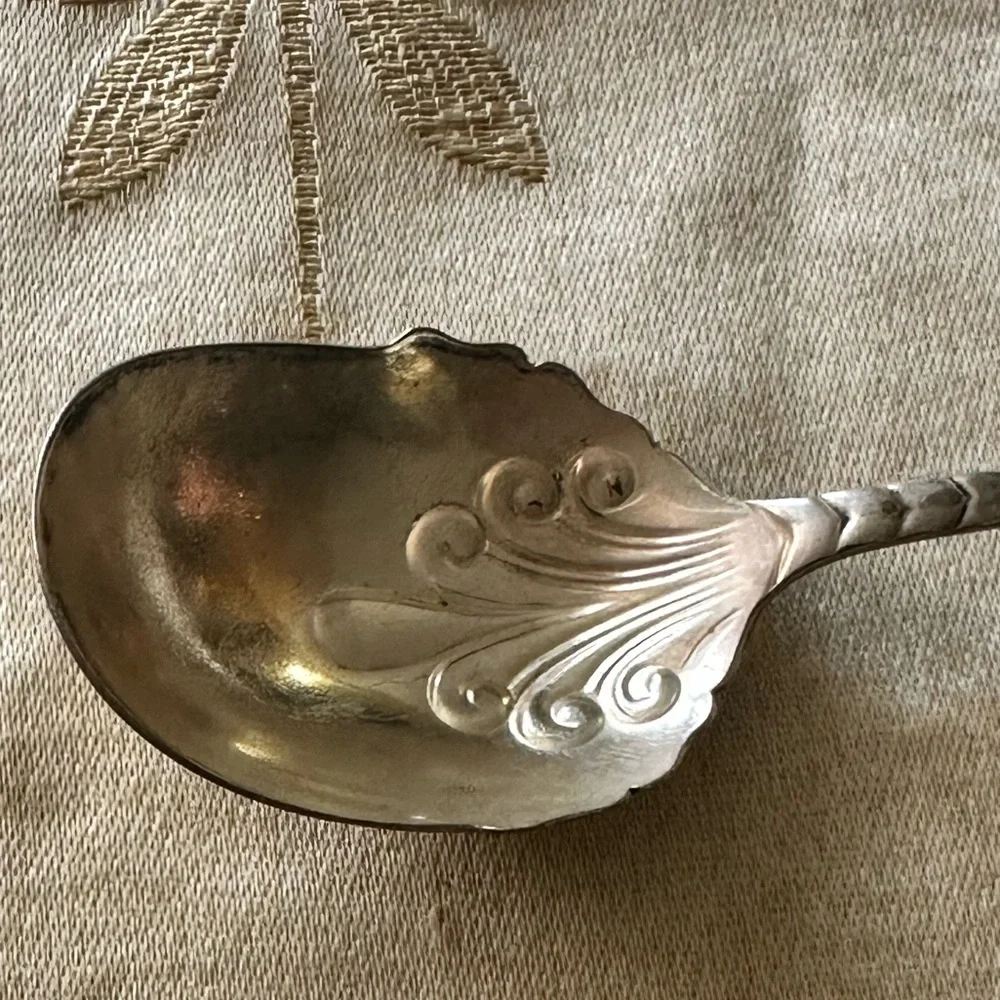 Pre 1891 Watts & Ryland Scallop Shaped Sugar Spoon.